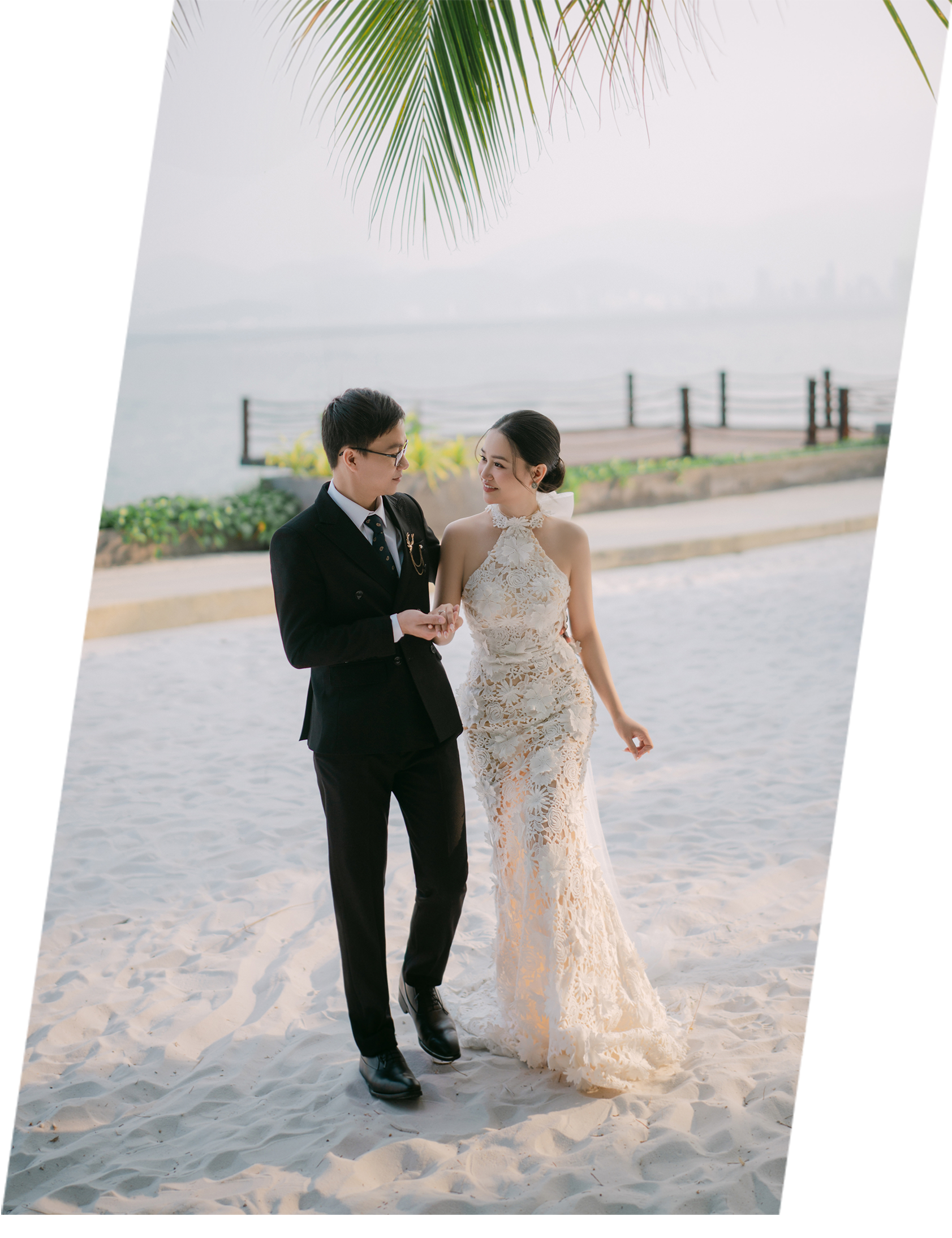 Wedding couple on beach